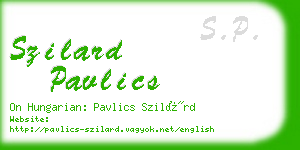 szilard pavlics business card